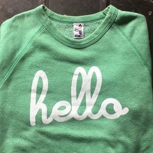 Like New! Hello Adult Green Sweatshirt